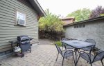 Patio seated dining for four, barbeque with propane provided